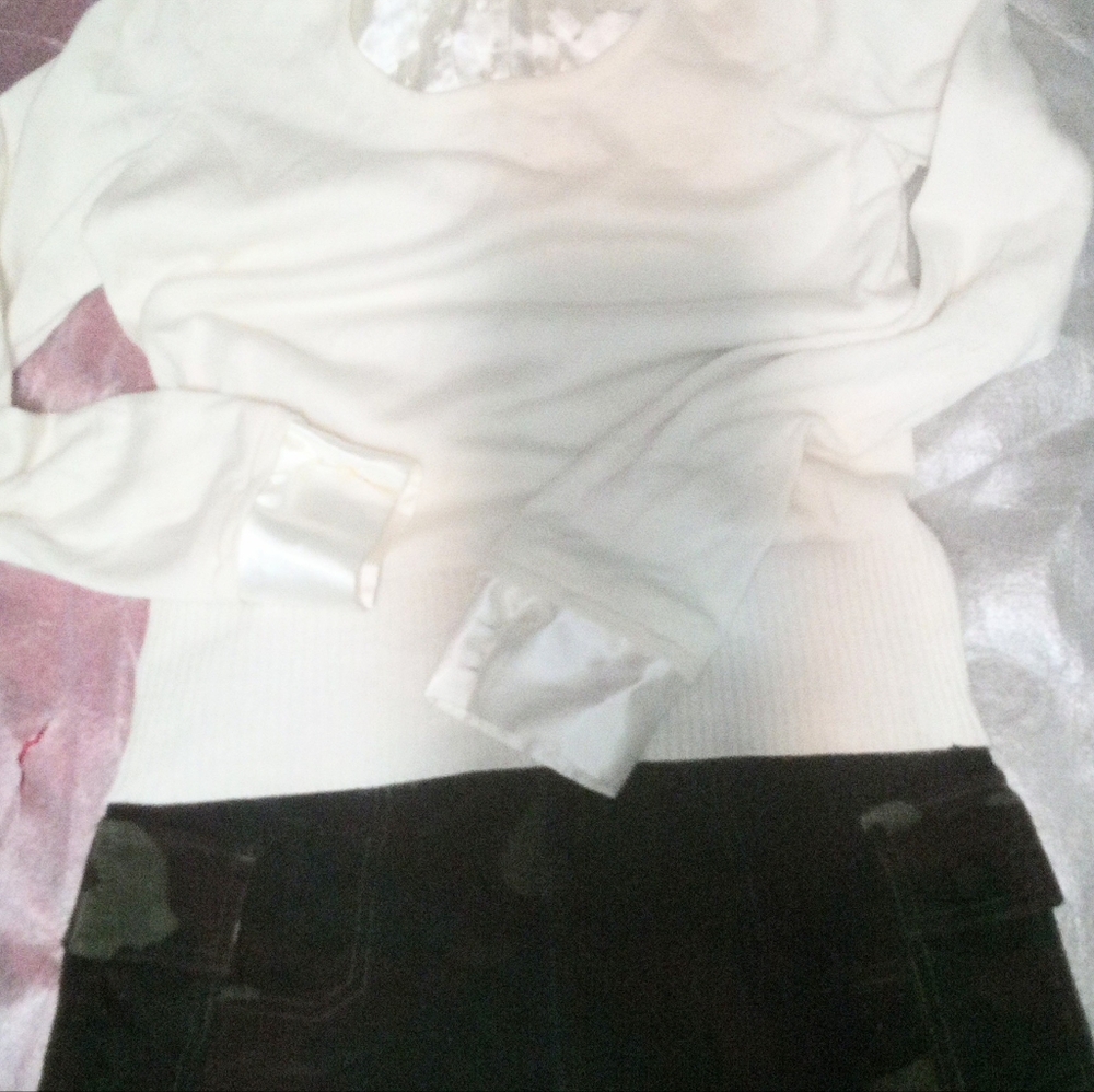 ) design history vintage style sweater w/removable collar and cuffs